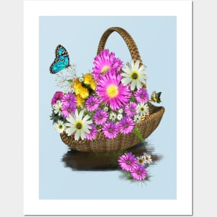 Mother's-Day Spring-Flower Basket Posters and Art